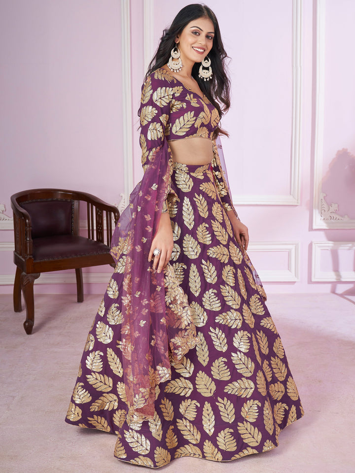 Sequins Georgette Wedding Lehenga Choli
