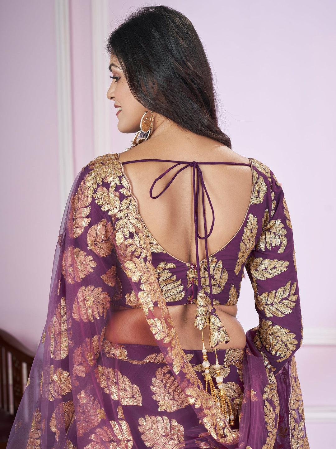 Sequins Georgette Wedding Lehenga Choli