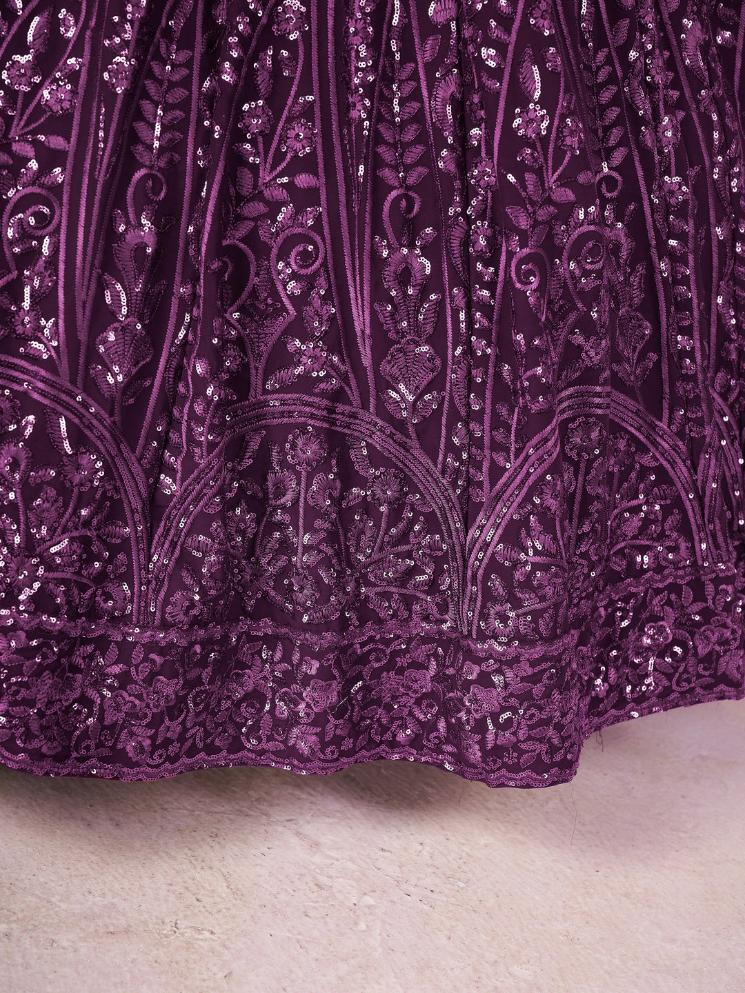 Sequins Georgette Wedding Lehenga Choli With Dupatta