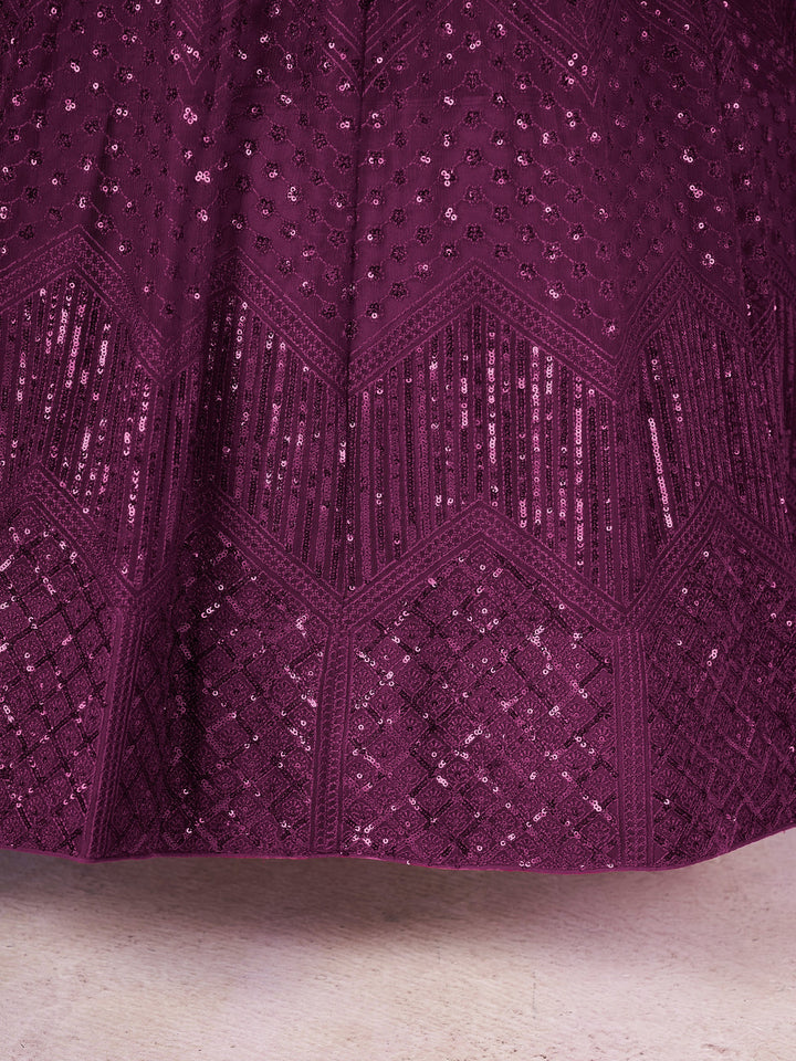 Sequins Net Designer Lehenga Choli With Dupatta
