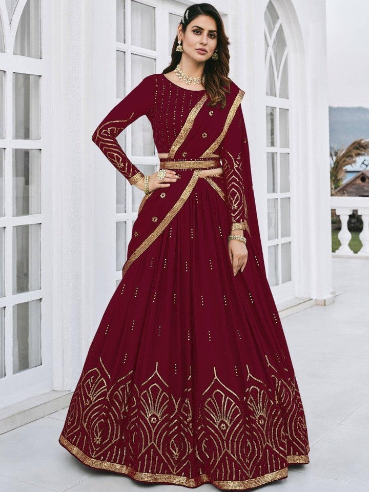 Sequins Georgette Wedding Wear Lehenga Choli