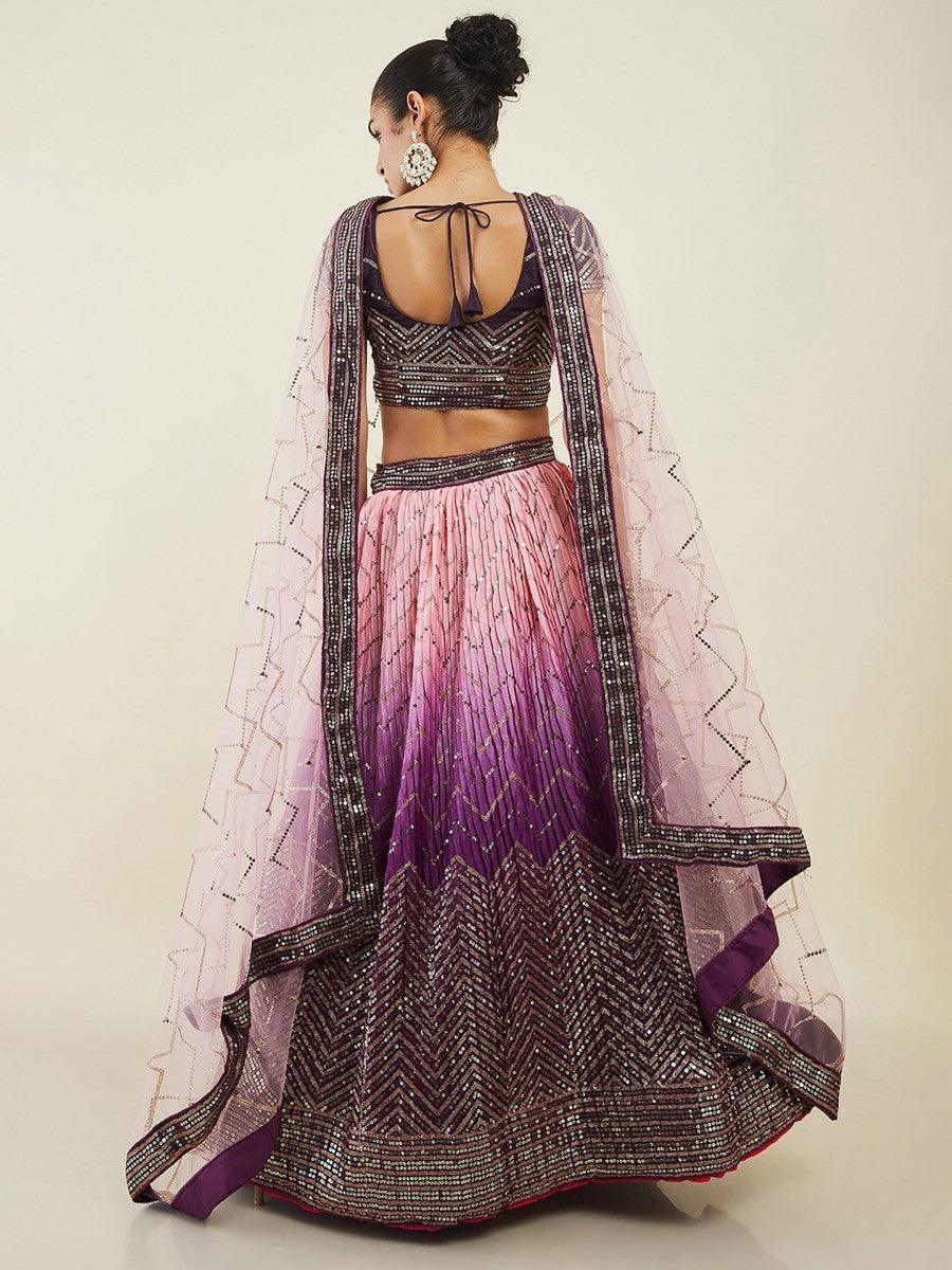 Captivating Purple Sequins Art Silk Events Wear Lehenga Choli