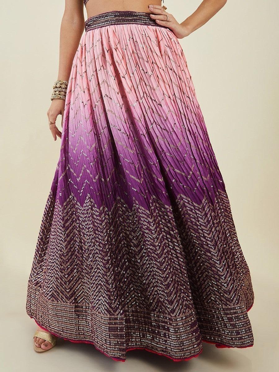 Captivating Purple Sequins Art Silk Events Wear Lehenga Choli