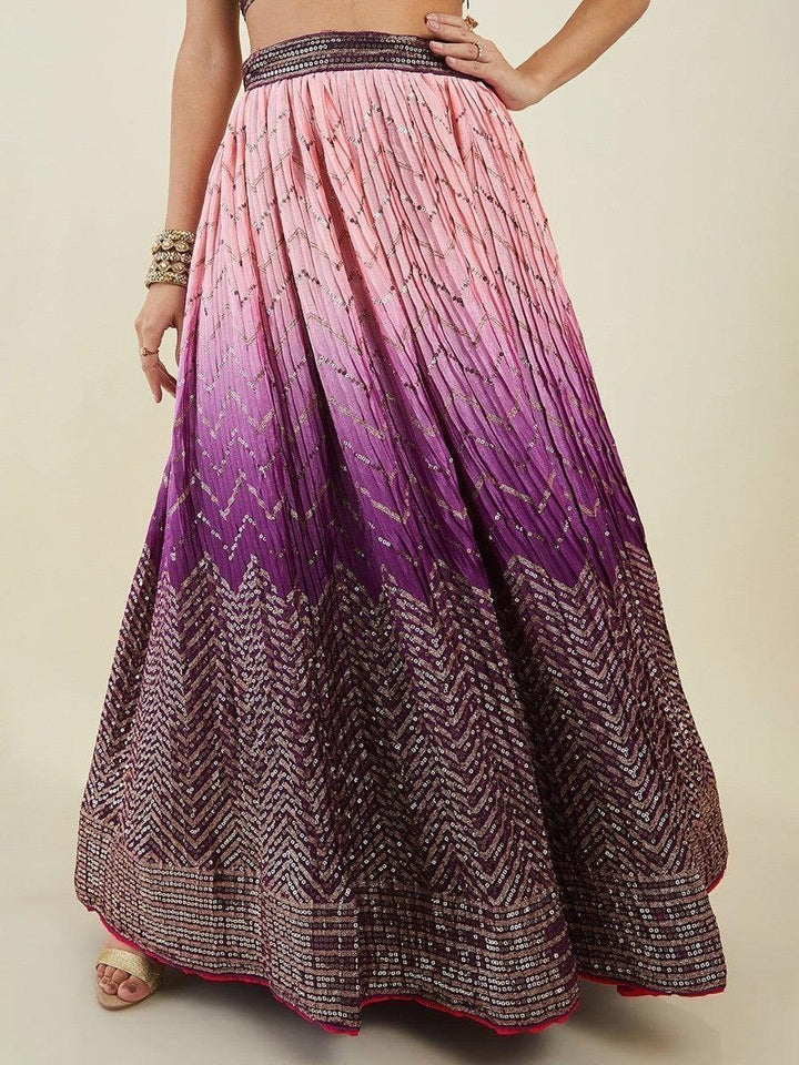 Captivating Purple Sequins Art Silk Events Wear Lehenga Choli