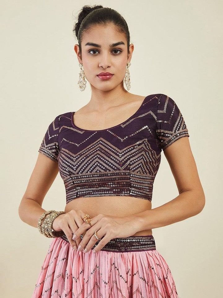 Captivating Purple Sequins Art Silk Events Wear Lehenga Choli