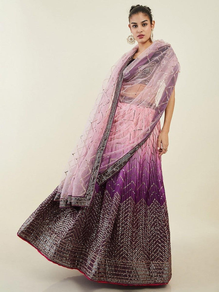 Captivating Purple Sequins Art Silk Events Wear Lehenga Choli