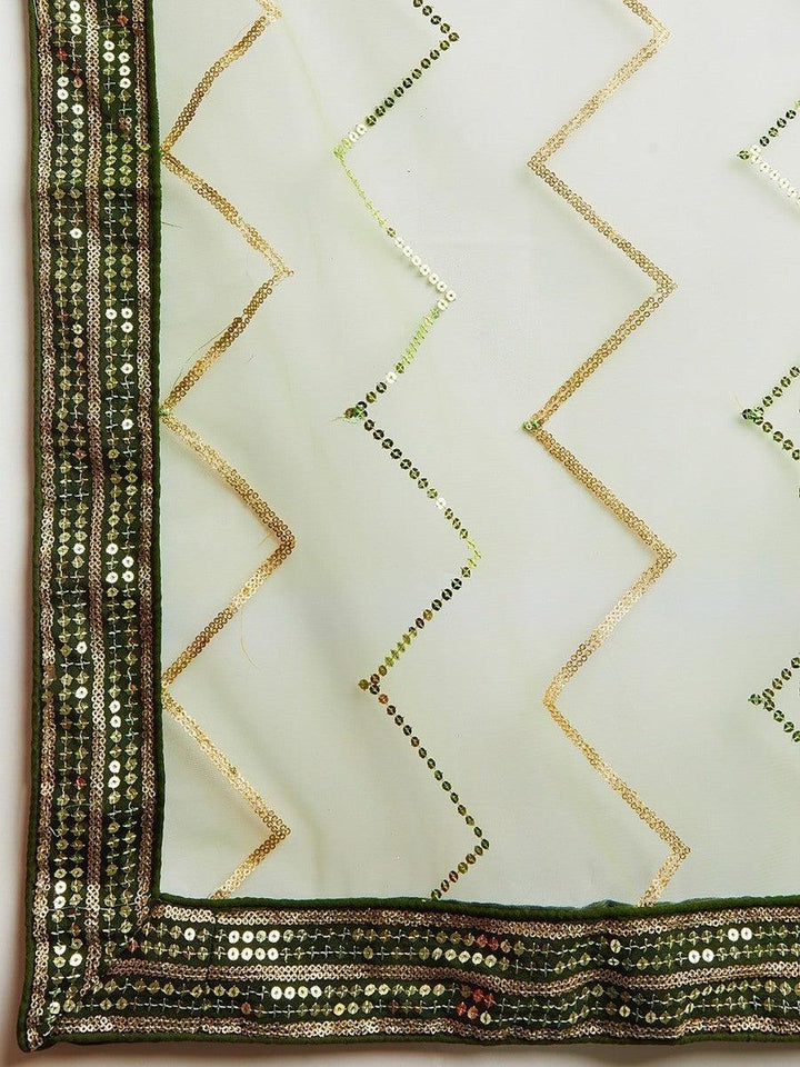 Green Sequins Art Silk Wedding Wear Lehenga Choli