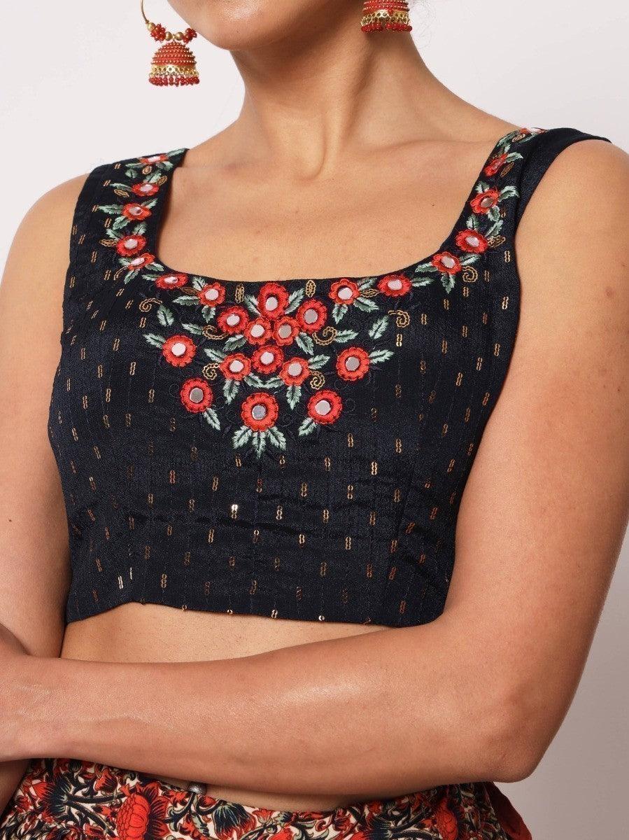 Multi-Color Digital Printed Art Silk Lehenga Choli