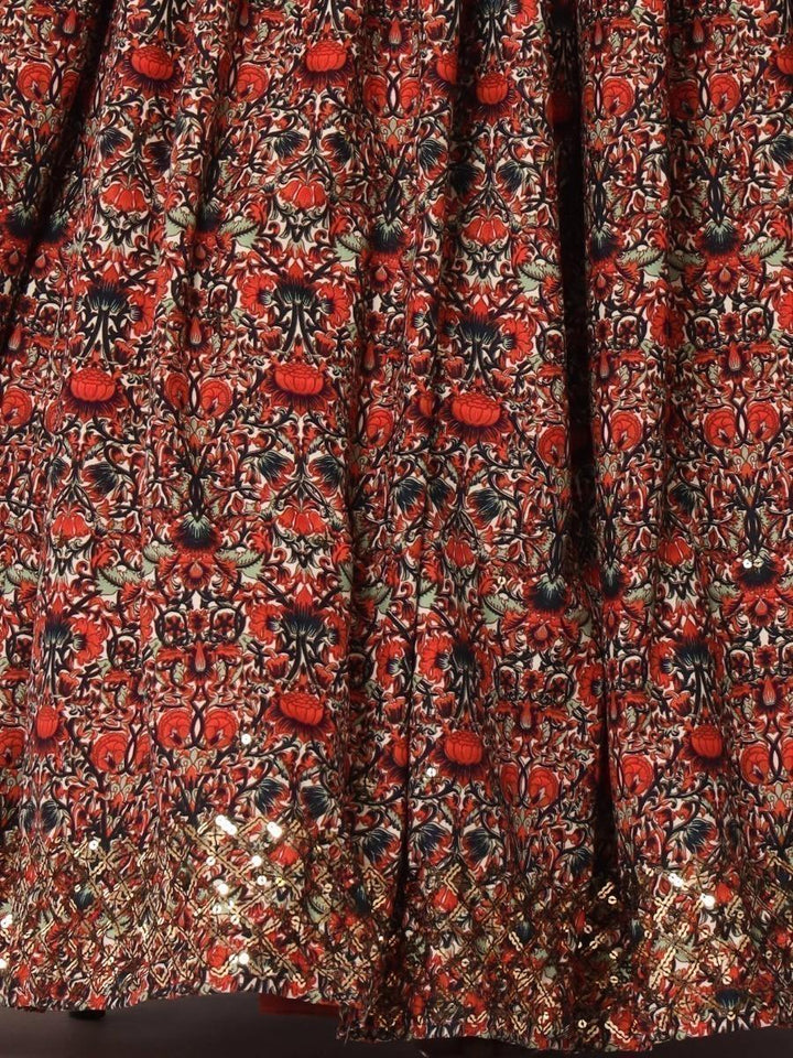Multi-Color Digital Printed Art Silk Lehenga Choli