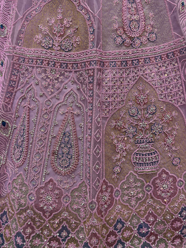 Purple Multi-Thread Work Net Designer Lehenga Choli