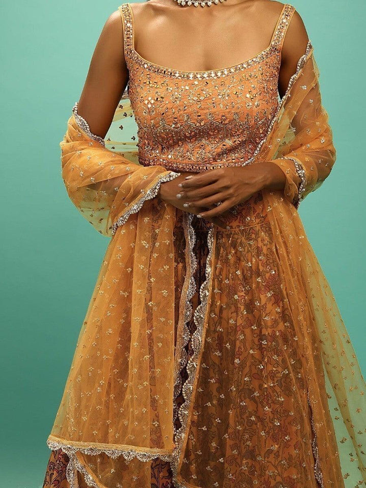Yellow Chinon Digital Print Haldi Wear Lehenga Choli
