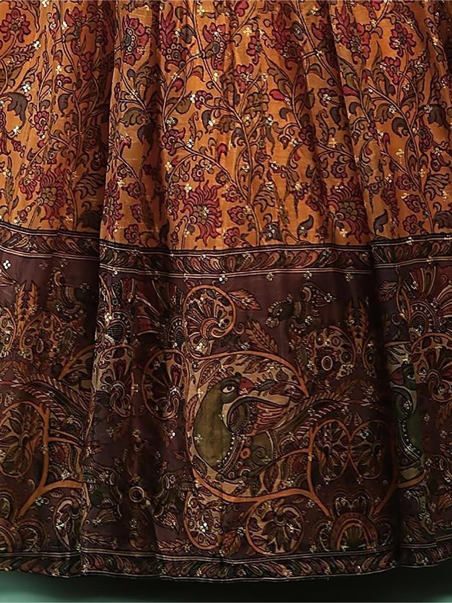 Yellow Chinon Digital Print Haldi Wear Lehenga Choli
