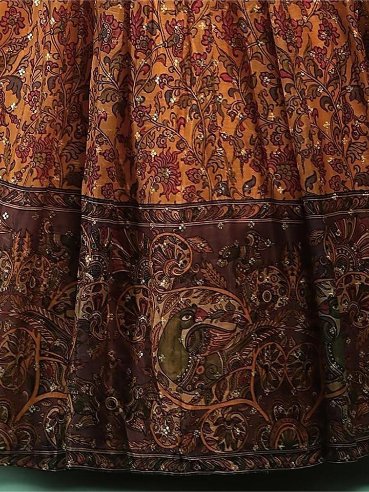 Yellow Chinon Digital Print Haldi Wear Lehenga Choli