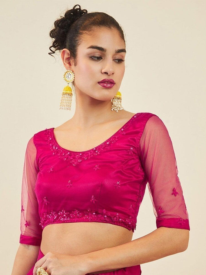 Pink Sequins Net Sangeet Wear Lehenga Choli With Dupatta