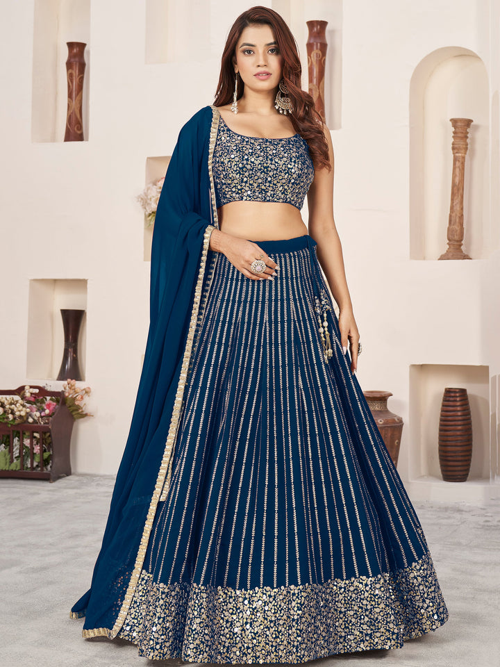 Sequins Georgette Reception Wear Lehenga Choli