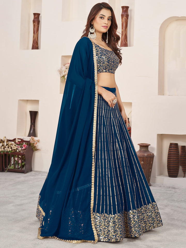 Sequins Georgette Reception Wear Lehenga Choli