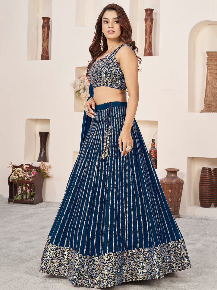 Sequins Georgette Reception Wear Lehenga Choli