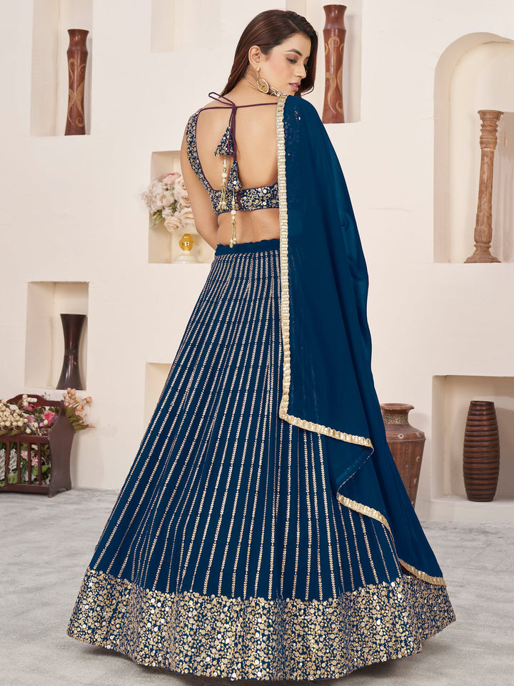 Sequins Georgette Reception Wear Lehenga Choli