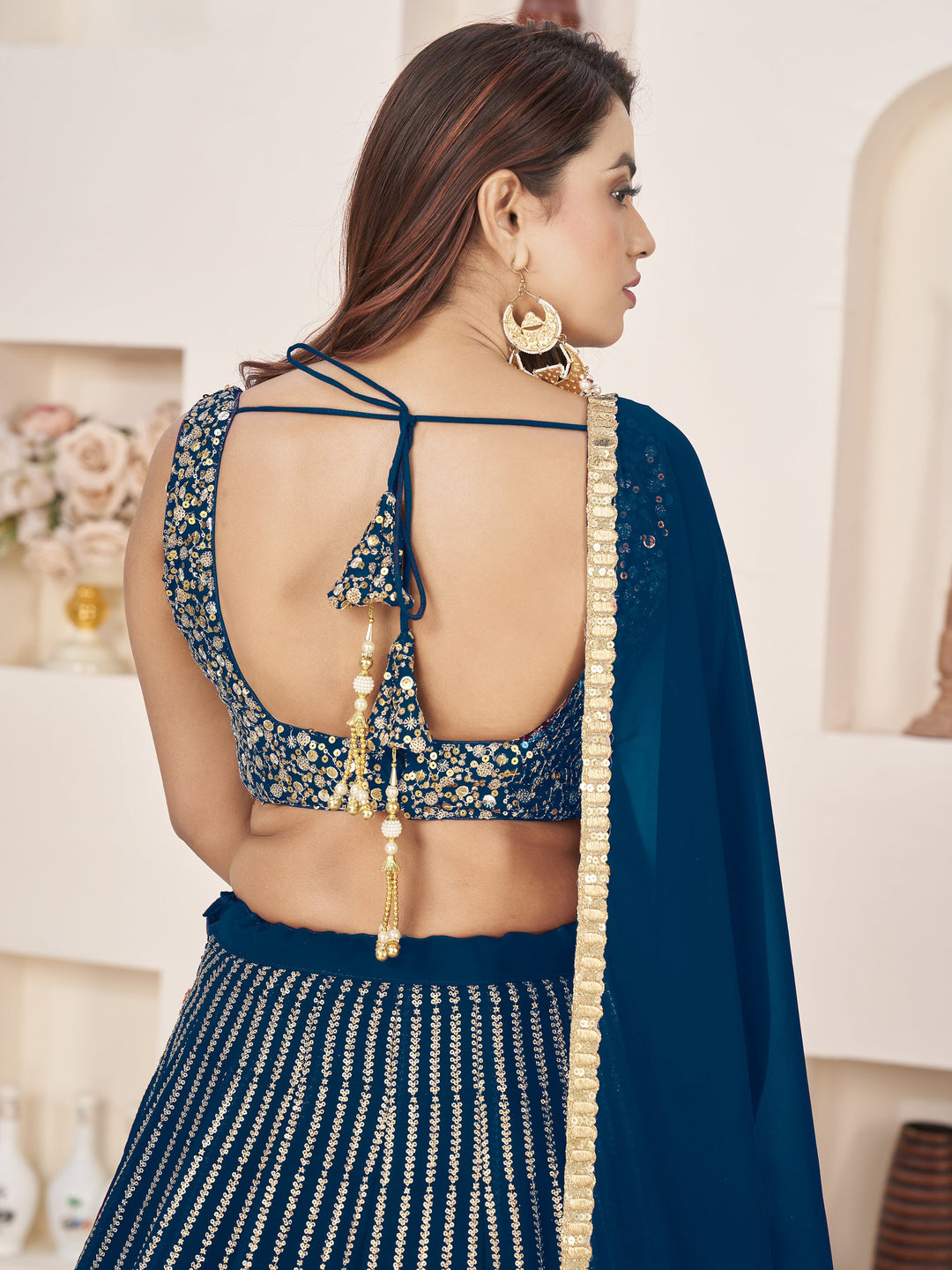 Sequins Georgette Reception Wear Lehenga Choli