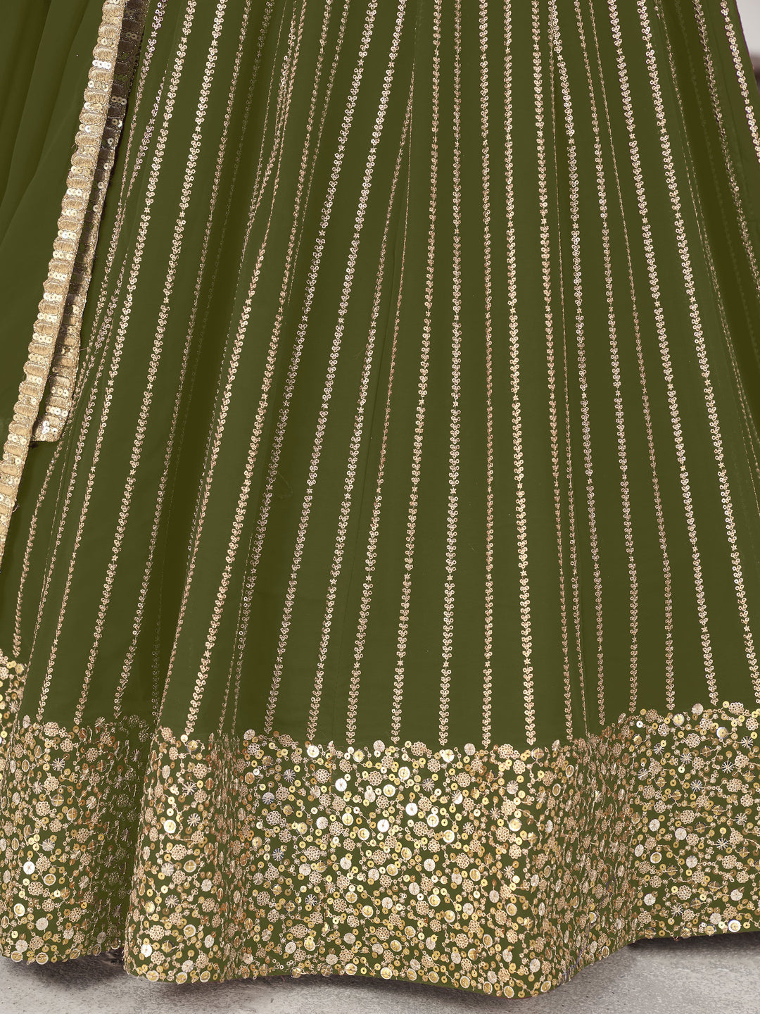 Sequins Georgette Mehendi Wear Lehenga Choli