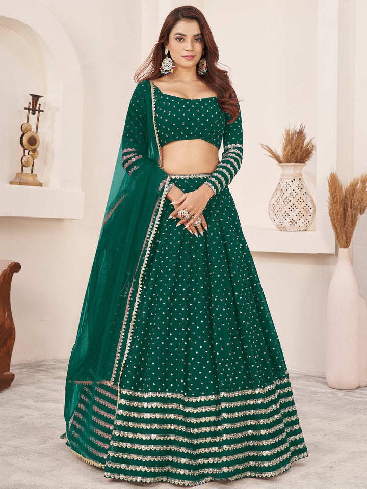 Sequins Georgette Lehenga Choli With Dupatta