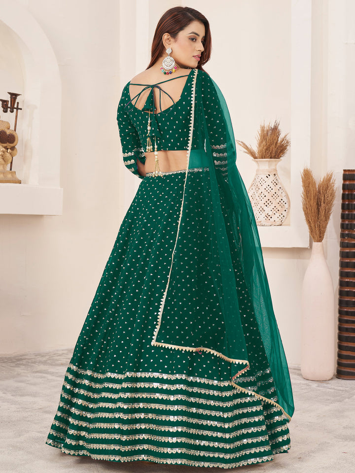 Sequins Georgette Lehenga Choli With Dupatta