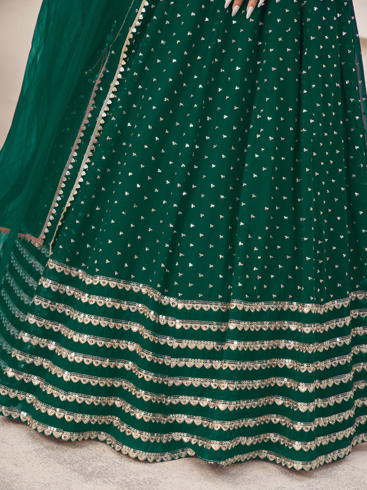 Sequins Georgette Lehenga Choli With Dupatta