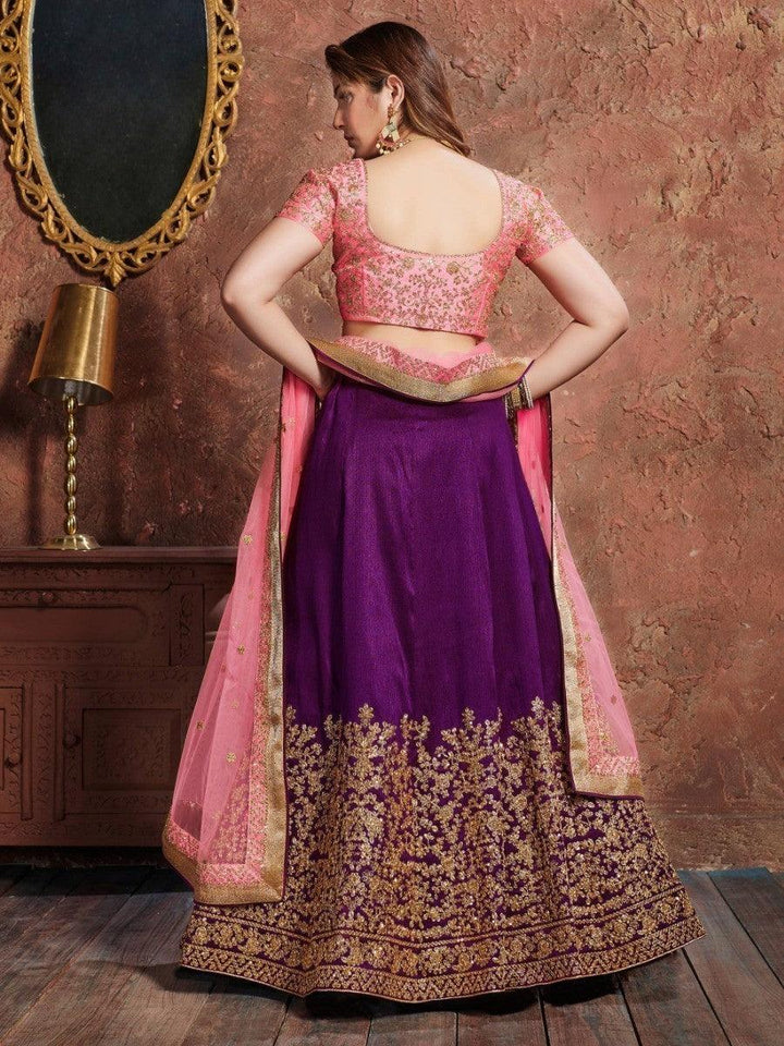 Sequins Embroidered Silk Wedding Wear Lehenga Choli