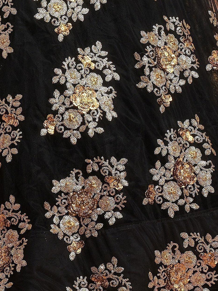 Fabulous Black Zari Embroidery Net Reception Wear Lehenga Choli