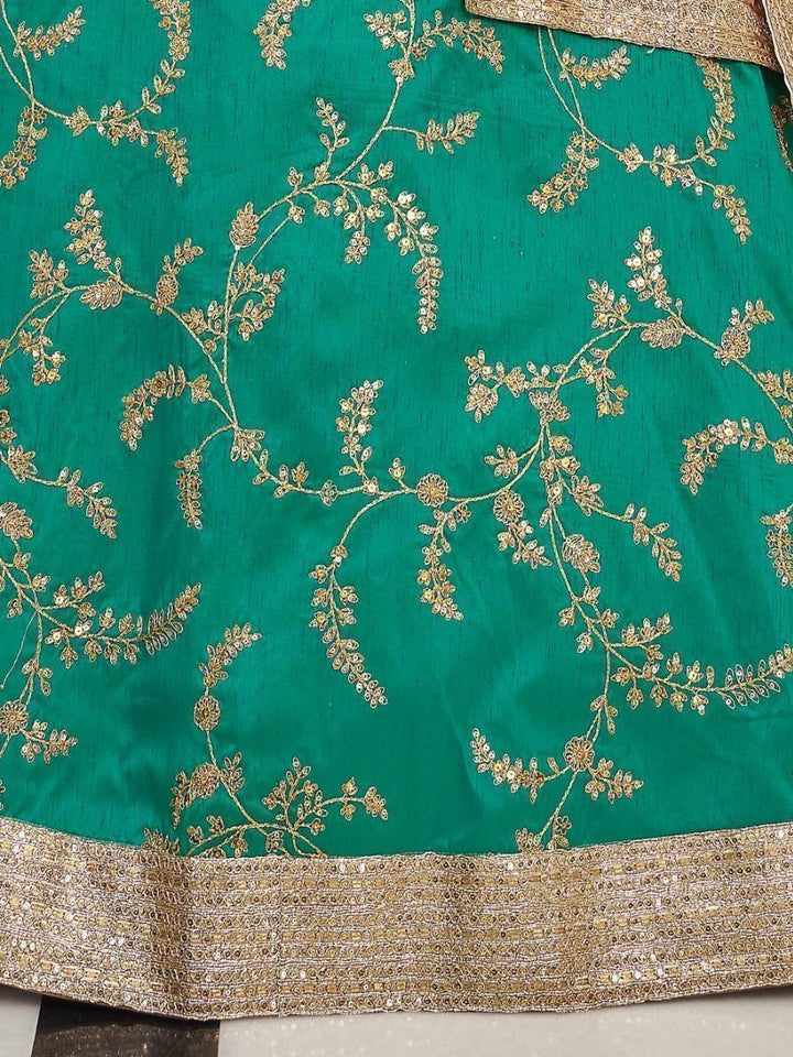 Fascinating Green Sequins Art Silk Wedding Wear Lehenga Choli