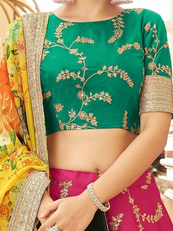 Mesmerizing Pink Sequins Art Silk Reception Wear Lehenga Choli