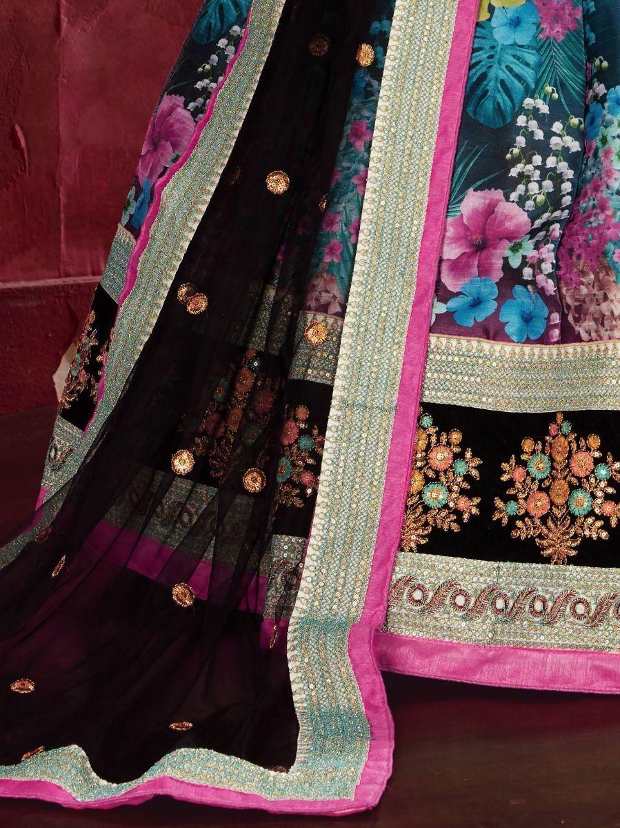 Floral Print Banglori Silk Wedding Wear Lehenga Choli