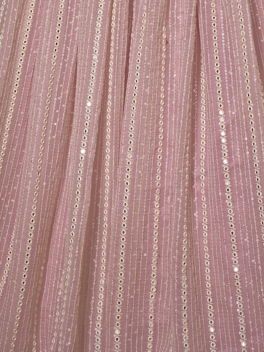 Pink Sequins Georgette Engagement Wear Lehenga Choli