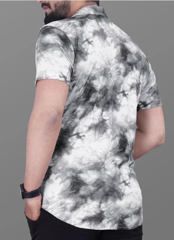 Cotton Lycra Black Casual Wear Printed Mens Shirt