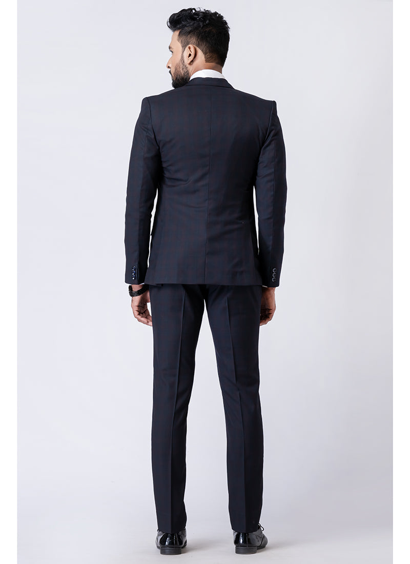 Polyster Mix Black Ceremonial Wear Stylish Tuxedo Suit