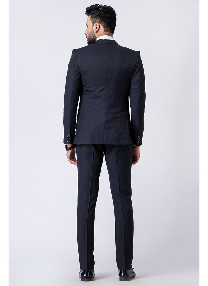 Polyster Mix Black Ceremonial Wear Stylish Tuxedo Suit