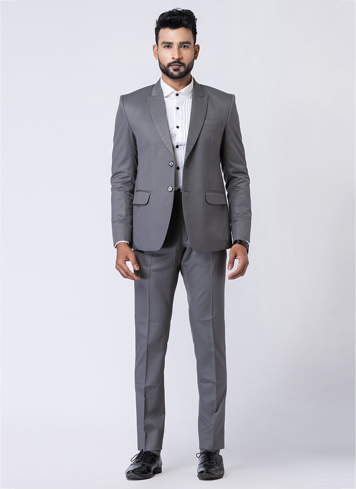 Polyster Tr Grey Party Wear Formal Blazer With Trouser