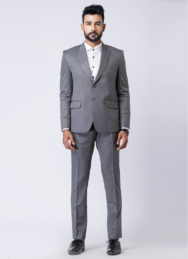 Polyster Tr Grey Party Wear Formal Blazer With Trouser