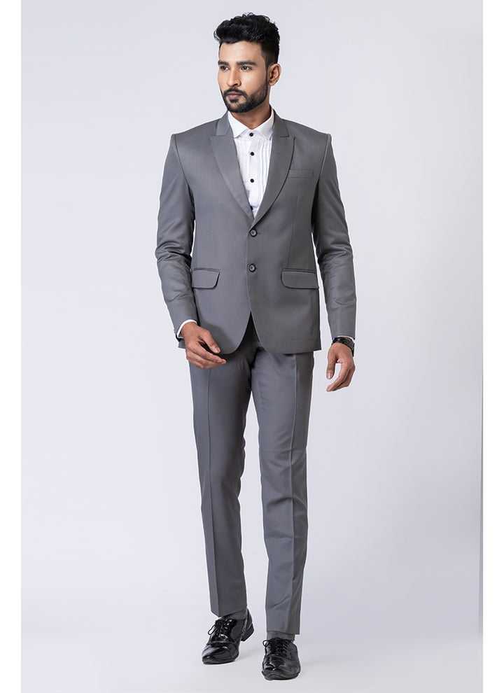 Polyster Tr Grey Party Wear Formal Blazer With Trouser