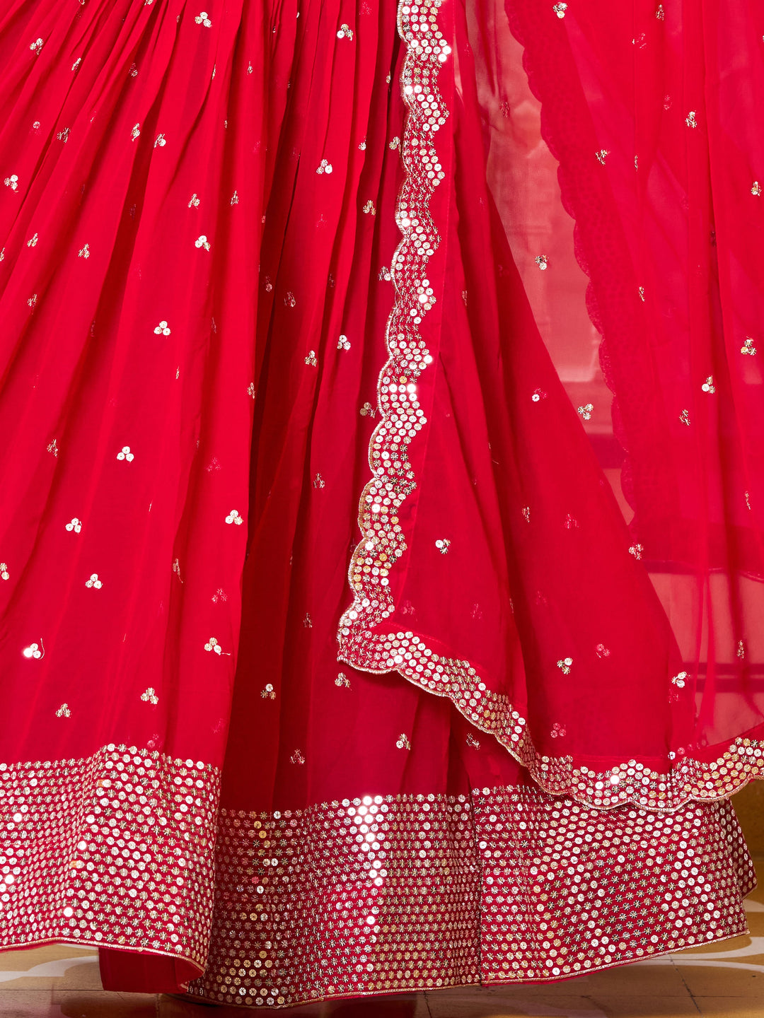 Sequins Georgette Wedding Lehenga Choli