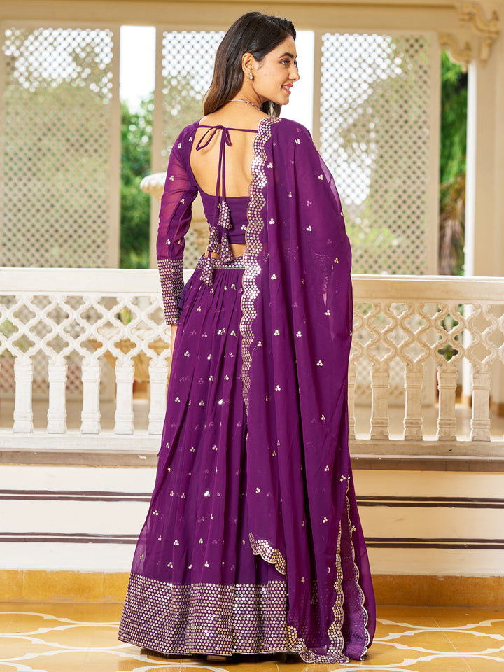 Sequins Georgette Festival Wear Lehenga Choli