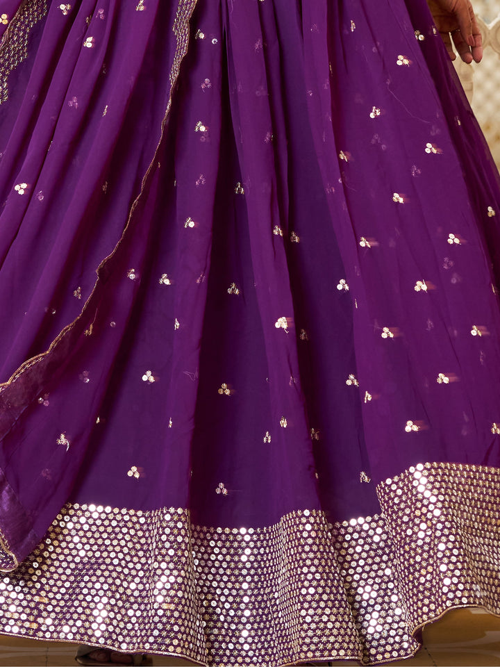 Sequins Georgette Festival Wear Lehenga Choli