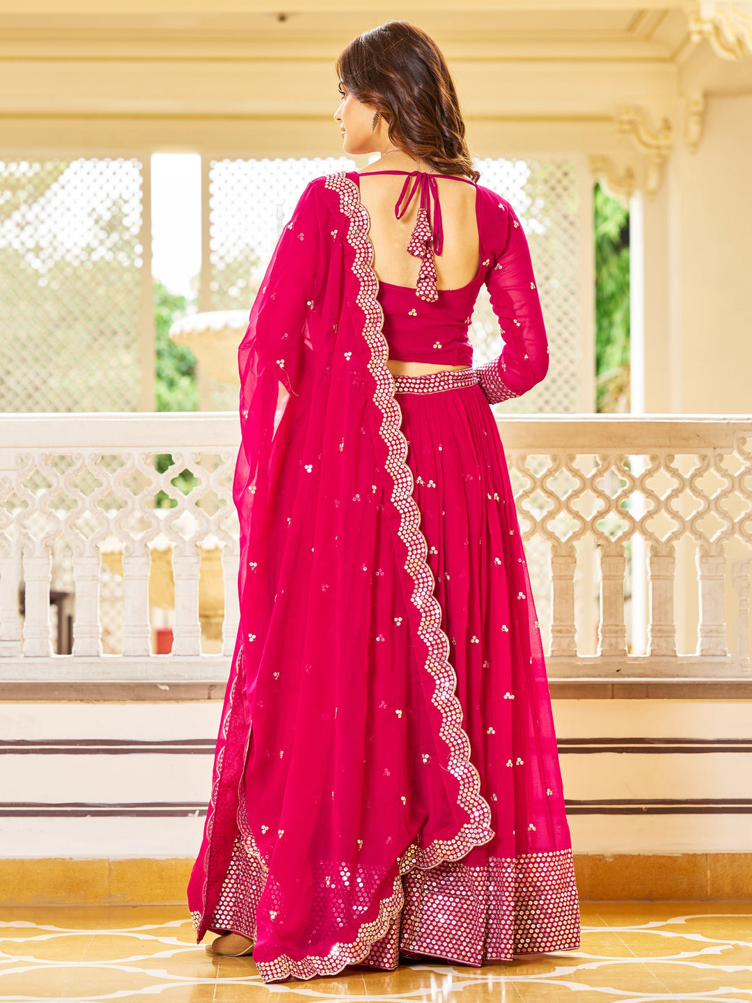 Sequins Georgette Engagement Wear Lehenga Choli