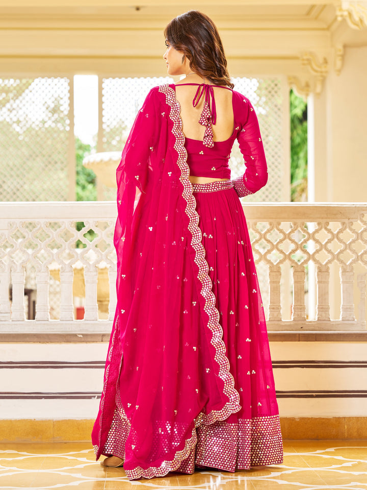 Sequins Georgette Engagement Wear Lehenga Choli