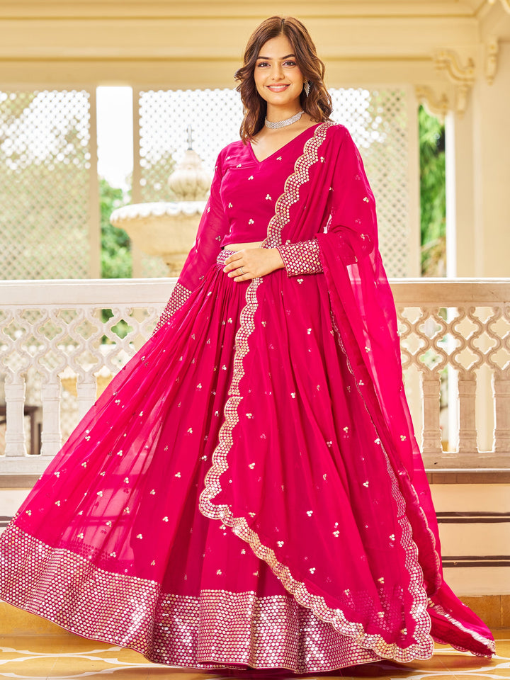 Sequins Georgette Engagement Wear Lehenga Choli
