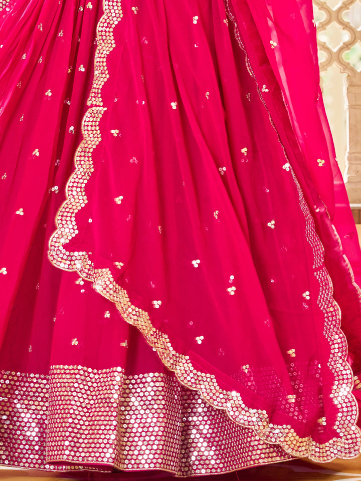 Sequins Georgette Engagement Wear Lehenga Choli
