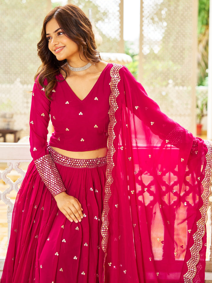 Sequins Georgette Engagement Wear Lehenga Choli