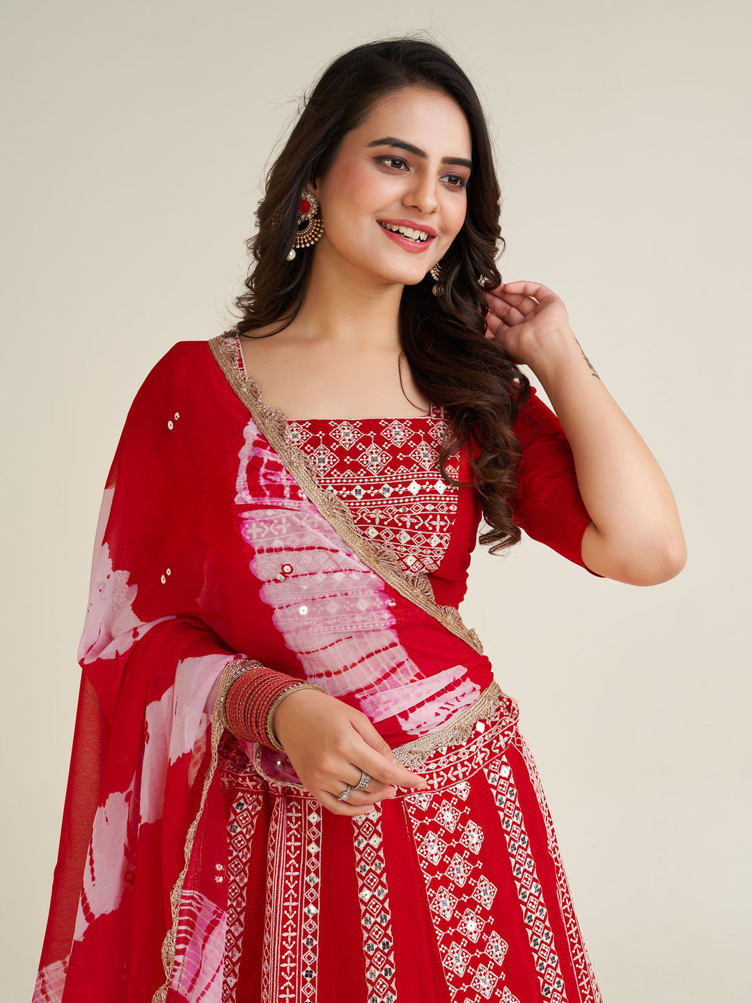 Thread Work Georgette Navratri Wear Lehenga Choli