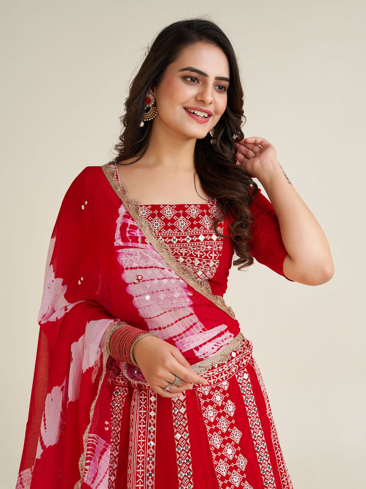 Thread Work Georgette Navratri Wear Lehenga Choli