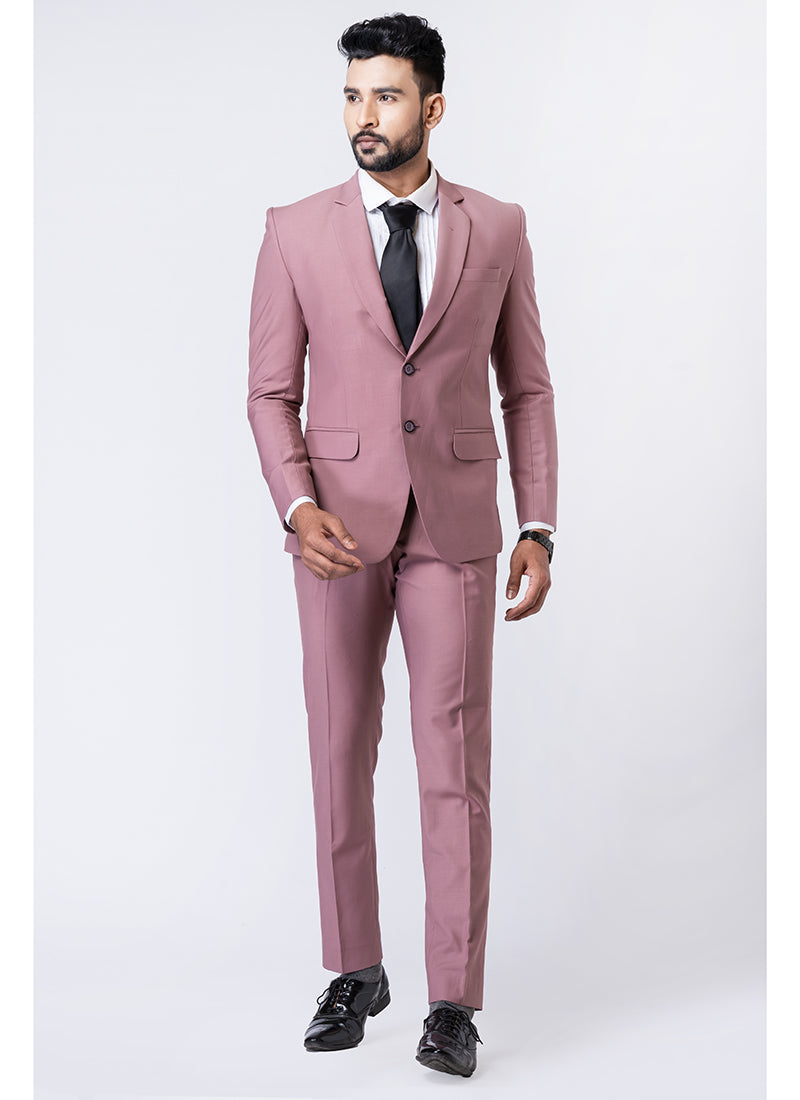 Polyster Tr Mauve  Party Wear Formal Blazer With Trouser